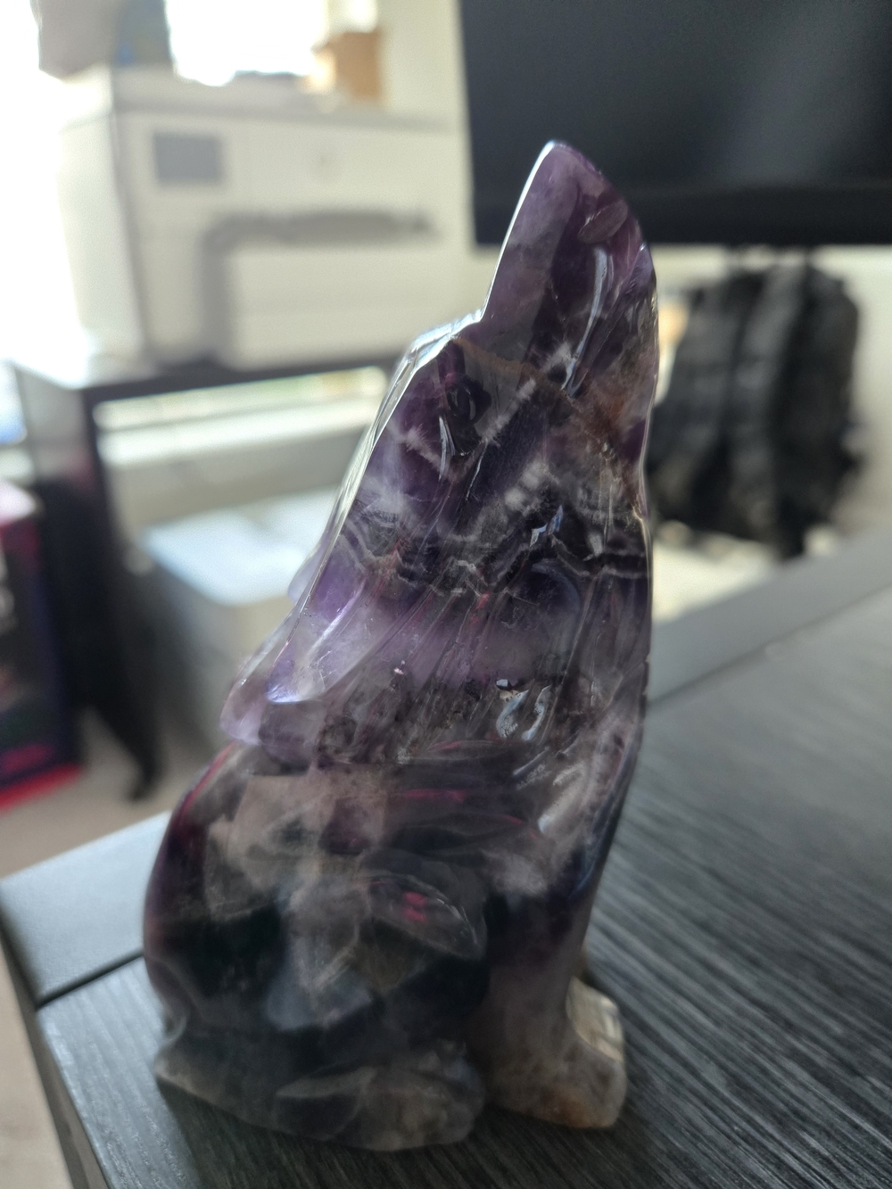 Carved Stone Wolf Figurine